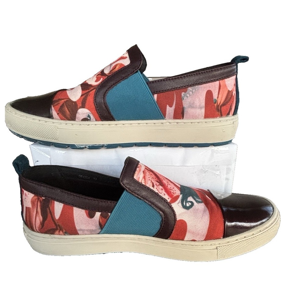 Camotartan by Geox D Breeda Slip On Loafers Women 7.5 Blue Cap Toe Yong Bae Seok